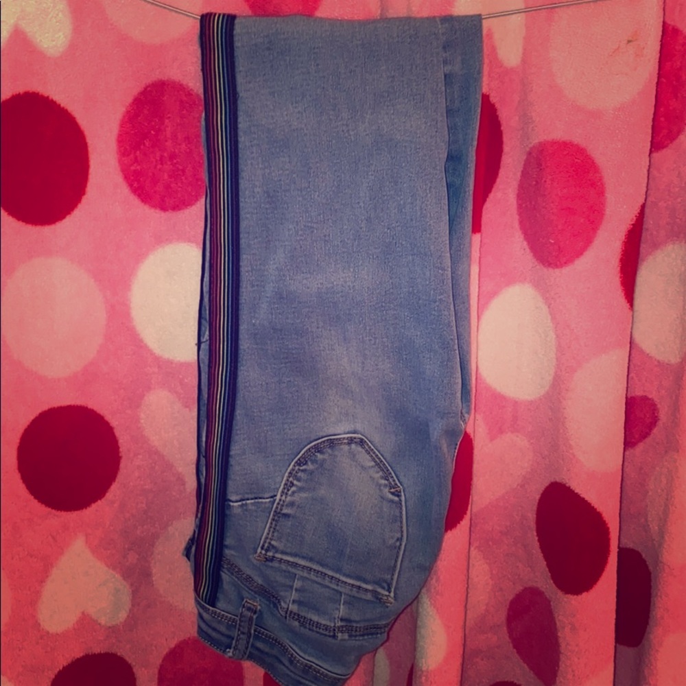 Rainbow sided jeans